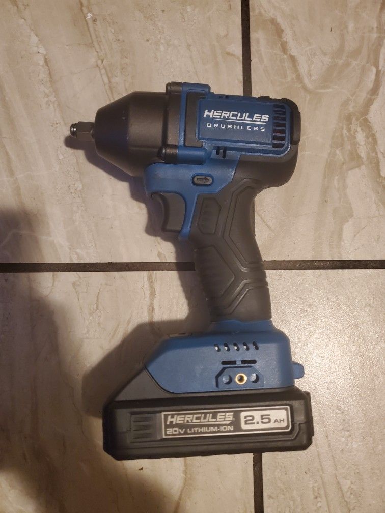 Hercules 20V Brushless Cordless 3/8 in. Compact 3-Speed Impact Wrench  With Battery (NO CHARGER) Like New 