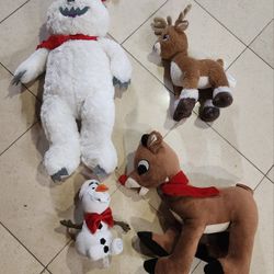 Abominable Snowman Rudolf Olaf Plush Lot of 4