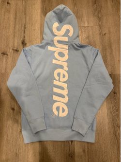 Supreme Satin Appliqué Hoodie ‘ Light Blue ‘ Size M