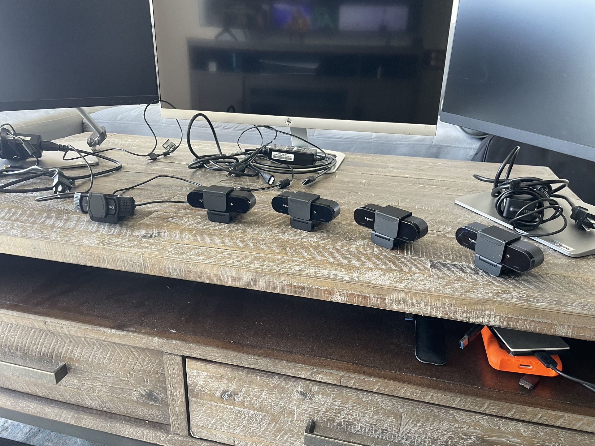Desktop Computers With Monitors And Webcams