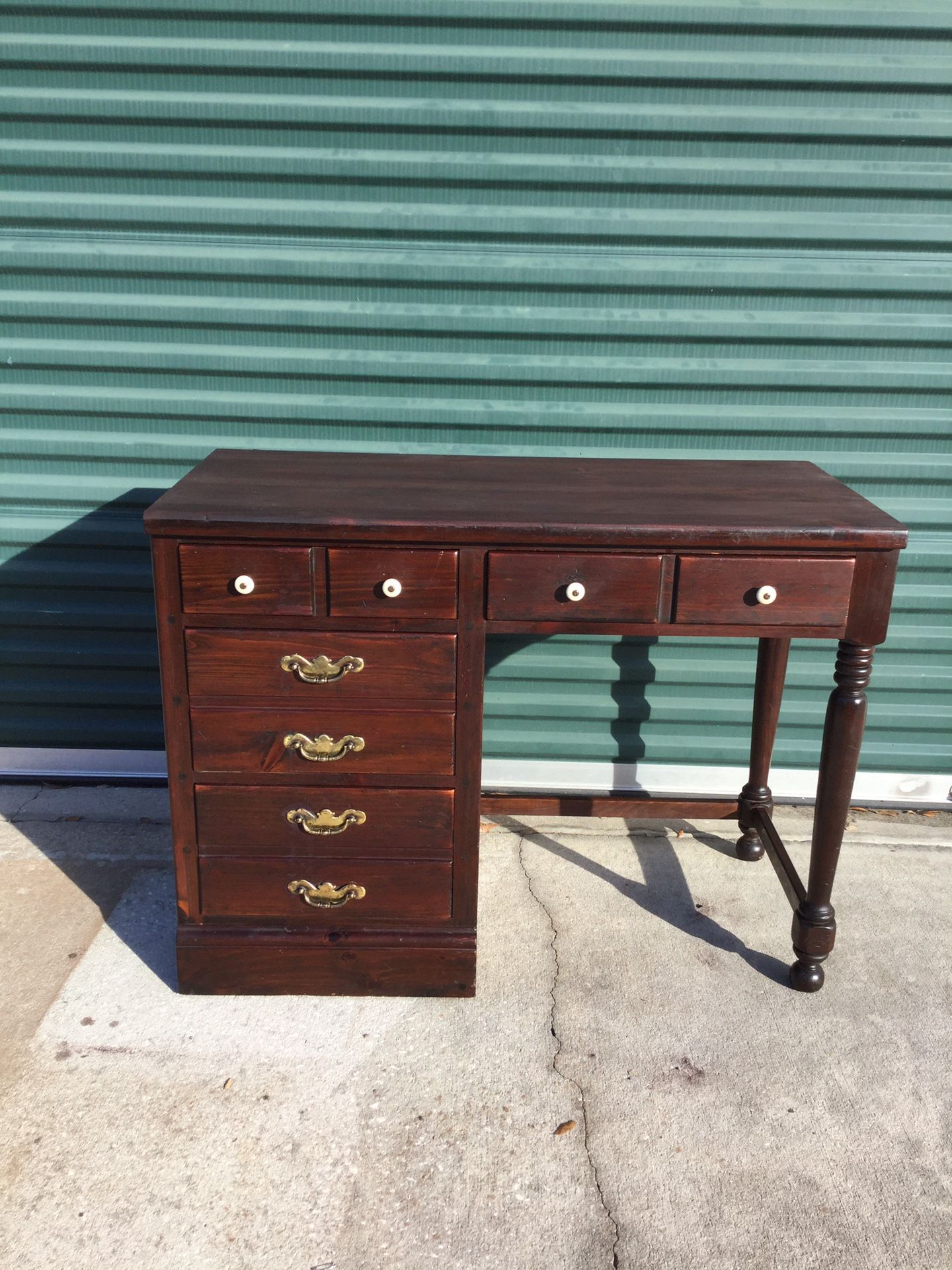 Antique Ethan Allen Desk Vanity with Spindled Legs