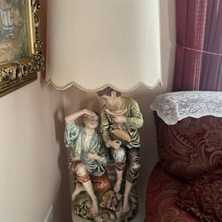 1965 AZZOLIN BROTHERS CAPODIMONTE TABLE LAMP ITALY HUGE 50" EXCELLENT RARE!
