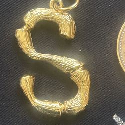 CELINE METAL GOLD TONE S PENDANT 