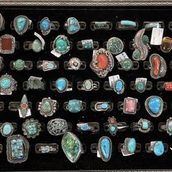 925 Sterling Silver Rings Bracelets Turquoise Coral Jewelry 