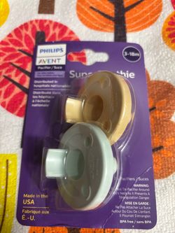Philips Avent Super Soothie Pacifier 3-18m (2-Pack) Beige & Light Blue - NEW Sealed - BPA Free - Hospital Grade