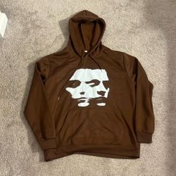 2 Face Man Print Hoodie 