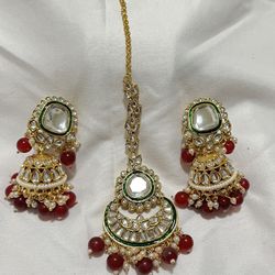 Earrings And Headpiece Set - Desi / Pakistani Jewelry