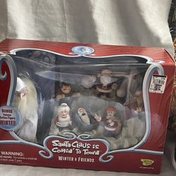 Rare ! Santa Clause Is Coming To Town Play Set