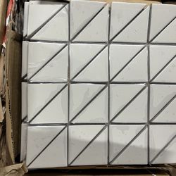 Fireclay Tile 1 sq ft/sheet 3" Triangles -  1sq Ft per sheet  We have 160 sq ft.  Buy as many sheets as u like -at $10/sheet. 
