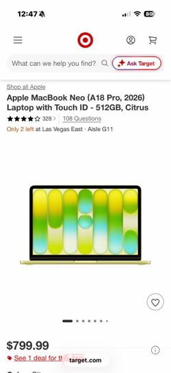 MacBook neo A18 512GB