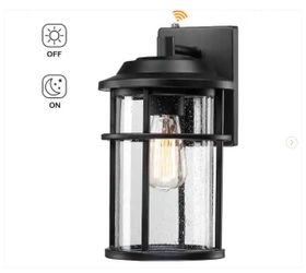 1-Light Black Porch Sconce Dusk to Dawn Outdoor Wall Light Fixture Hardwired Lantern Sconce - Pack of 2