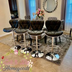 🔥 Modern Shell Bar Stools – Brand New! 🔥 ✨ Black Adjustable, 360° Swivel – $69 Each ✨