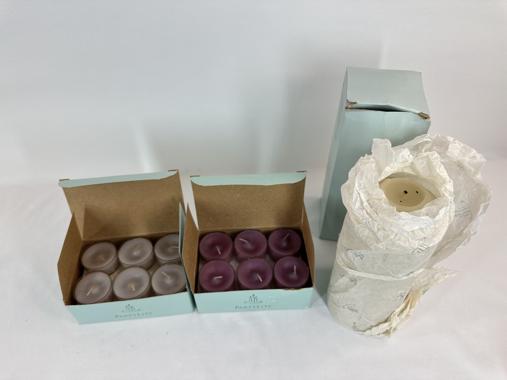 #1762 PartyLite Candles Lot of 3  Ginger currant, Hydrangeas, floral bouquet.