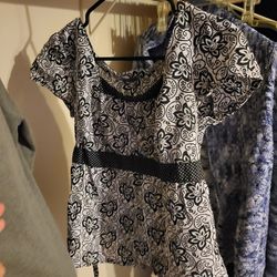 White & Black Blouse