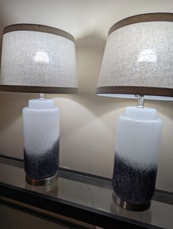 Set Of Two Large Table top Lamps With Shades