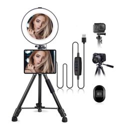 10.2" Selfie Ring Light with Stand & iPad/Phone Holder