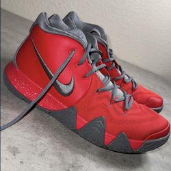 Nike Kyrie 4 Basketball Shoes Gray Red Men’s Size 10.5 