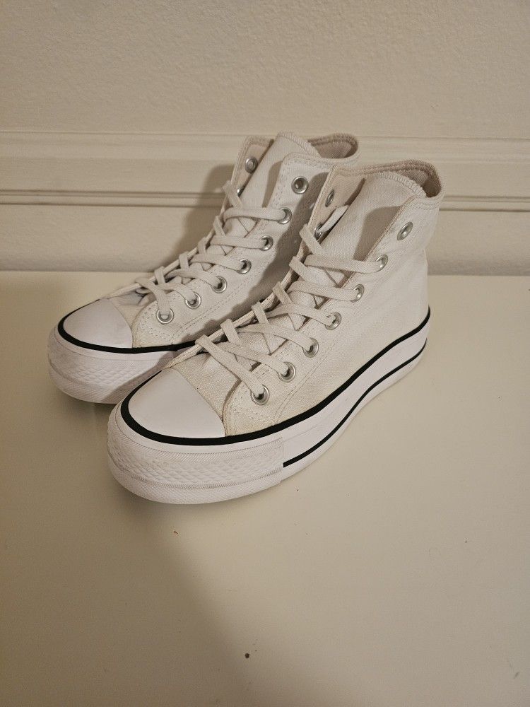 White Converse Chuck Taylor All Star Platform Shoes