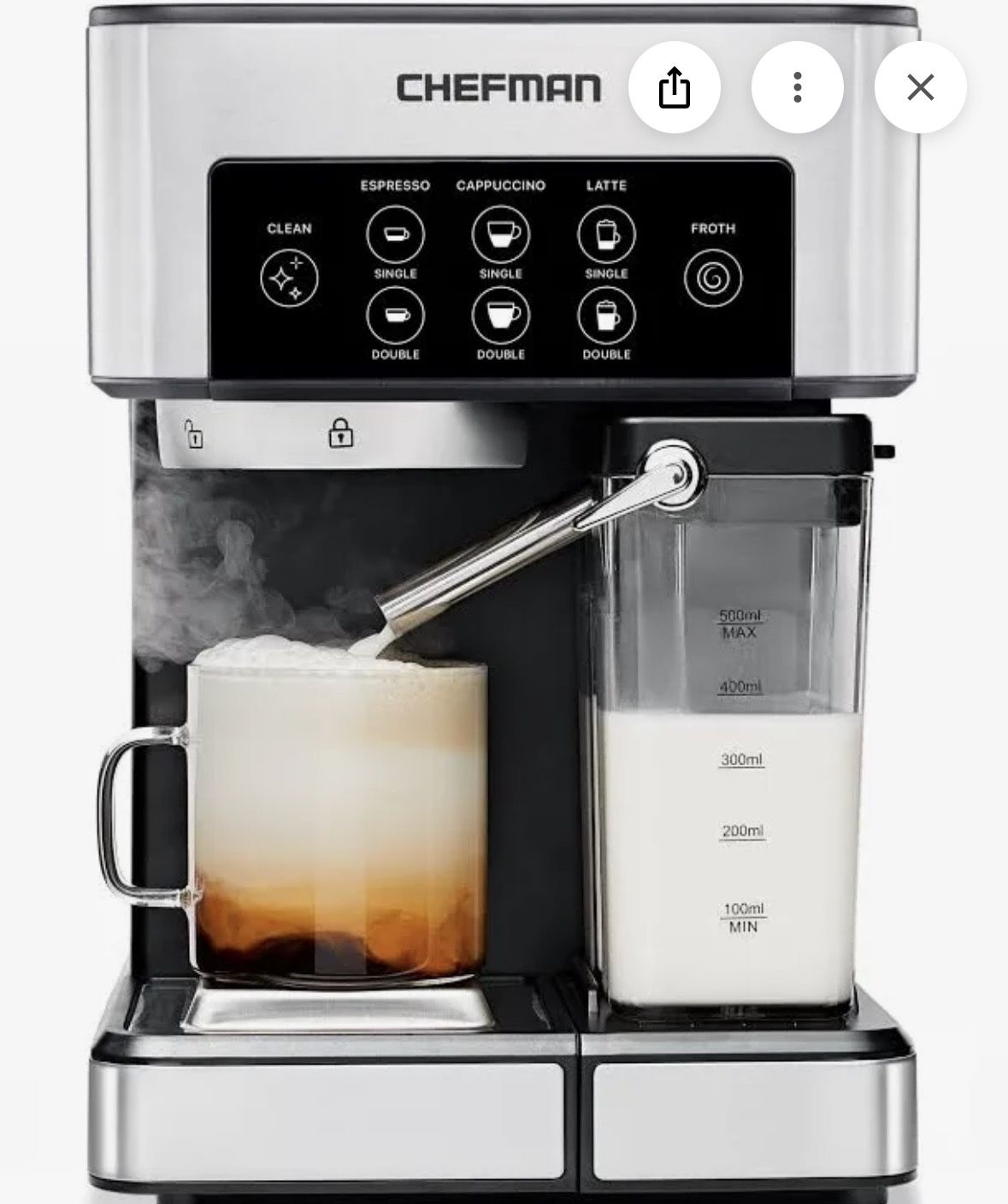 Chefman Barista Pro Espresso Machine Full Color Touchscreen, RJ54-V2-CA 6in1