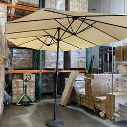 BRAND NEW 15 FT Large Rectangular Double Sided Market Patio Umbrella, Multiple Colors - Base Not Included