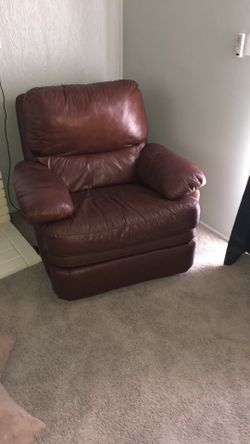 Leather couch and recliner