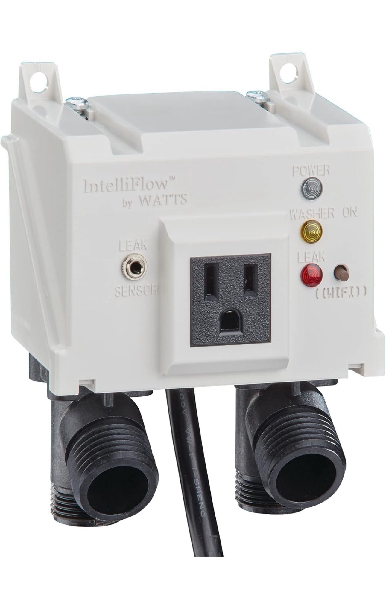 Watts A2C-SC Series Intelliflow 1/2" Washing Machine Smart Water Shutoff Valve with Leak Sensor, Inlet Adapters, Without Wall Box