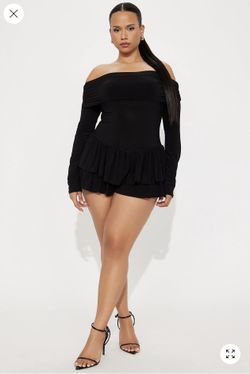 Black Ruffle Romper