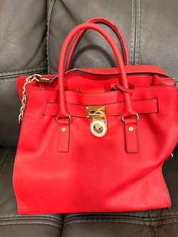 Michael Kors Hamilton Red Saffiano Leather Tote