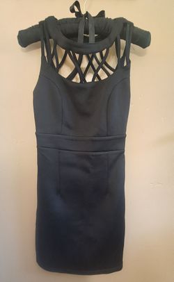 Black Cocktail Strap Dress ( S/P )