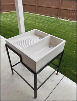 Lavaderos De Cemento Con Base De Metal 