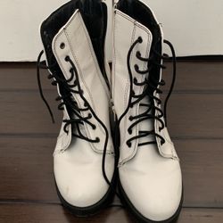 Black And White High Heel Boots 