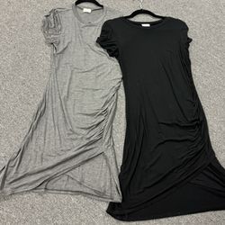 Woman’s Black & Gray Fitted Dresses 