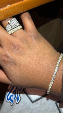 925 Diamond ring and bracelet Pass Diamond testers