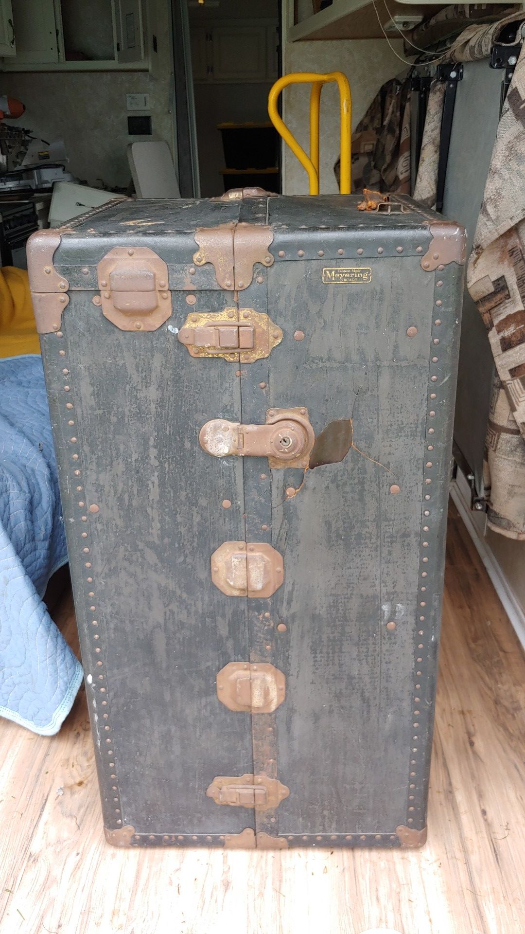 Antique steamer wardrobe trunk