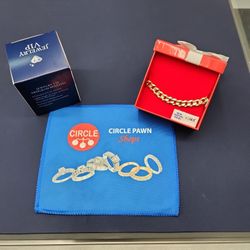 10K Yellow Gold  Concave Curb Bracelet 