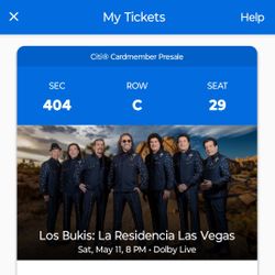 TICKETS FOR LOS BUKIS/BOLETOS PARA LOS BULIS