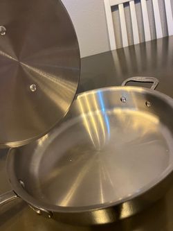 All-Clad D3 Stainless 3-quart sauté pan, made in the USA.