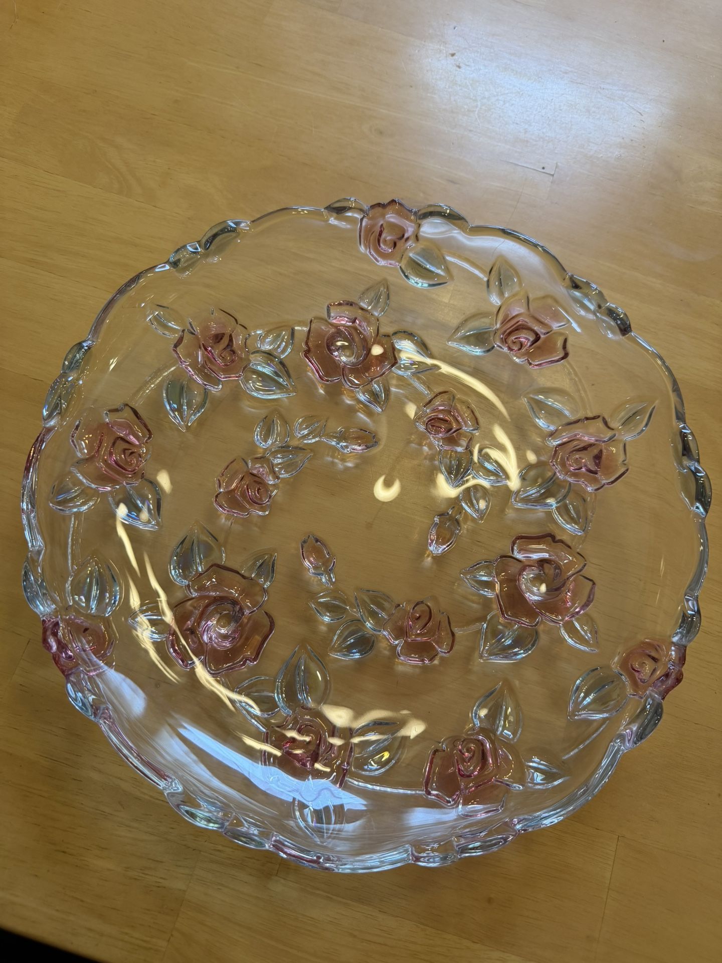 Vintage 13” Bella Rosa Pink Frost Round Serving Platter by Mikasa