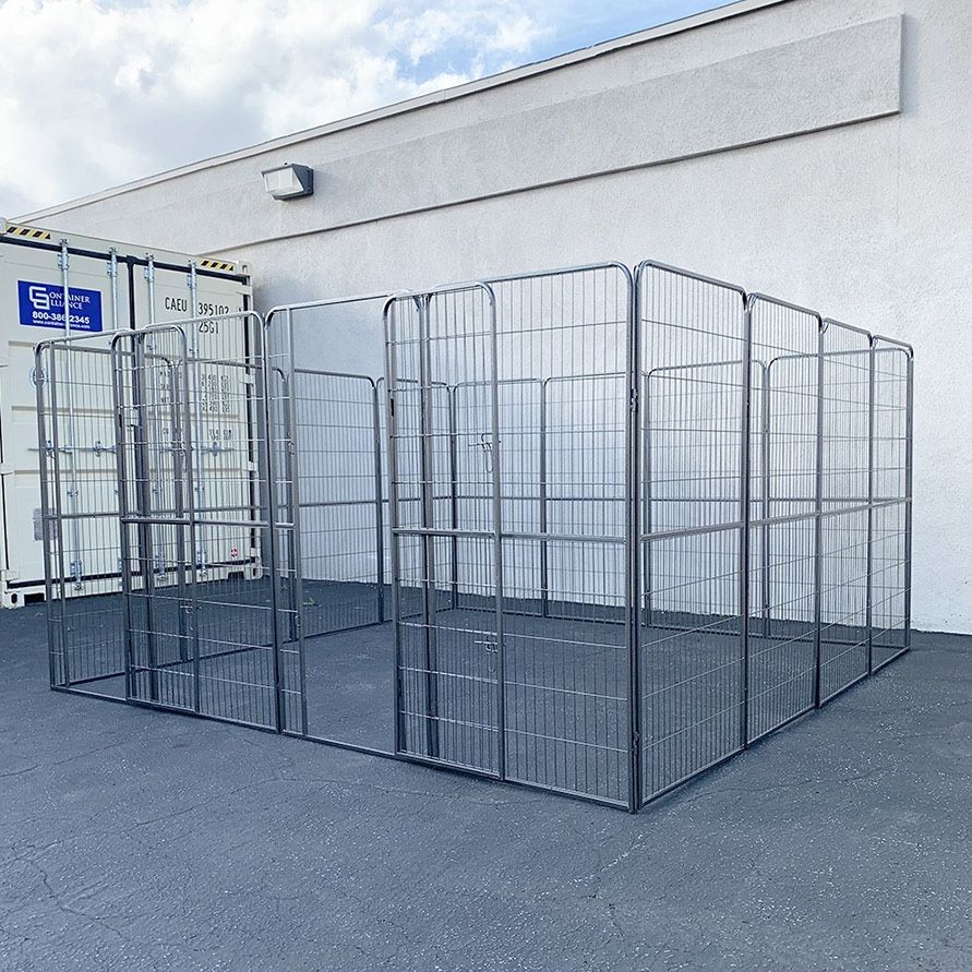 (NEW) $290 Dog 16-Panel Playpen, 10x10x5ft Tall Heavy Duty Pet Exercise Fence Crate Kennel Gate 