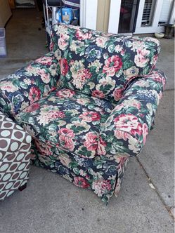 Floral Upholstered Armchair