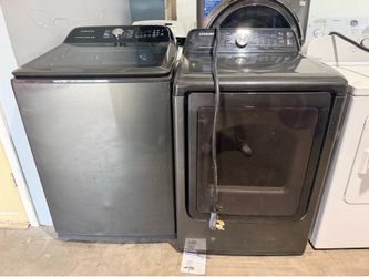Samsung Washer And Dryer Set Super Capacity gray
