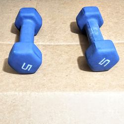 5lbs Neoprene Dumbbells Set of 2 Hand Weights Strength Training navy blue
