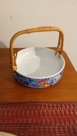 Japanese basket porcelain Tray