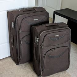 Brown Expandable Luggage set of 2 (stronger than Samsonite or American tourister)