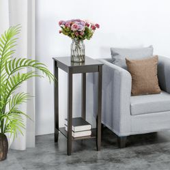 Small End Table Living Room Sofa Table Dark Coffee