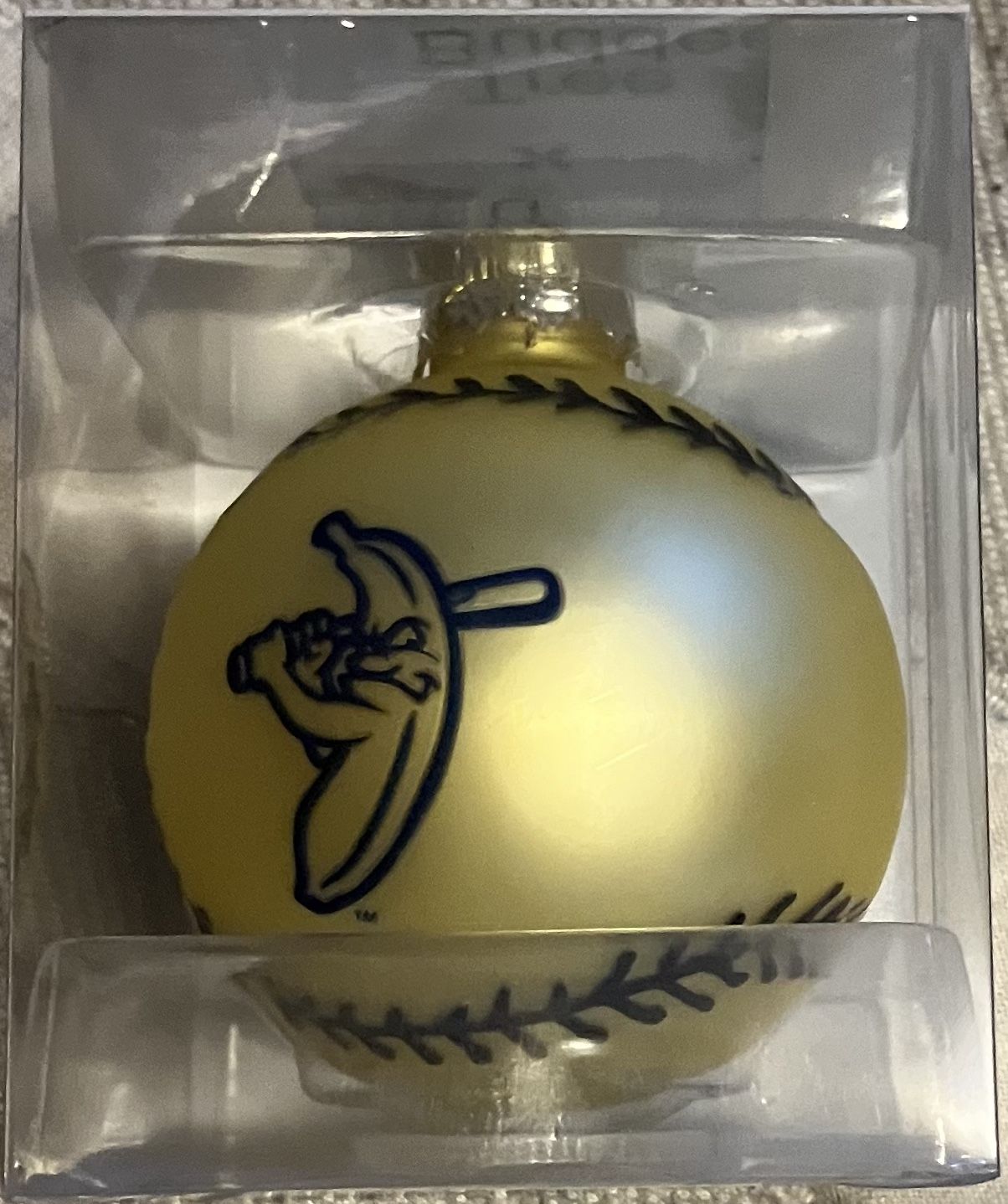 Tree Buddees x Savannah Bananas Yellow Banana Ball Baseball Glass Ornament