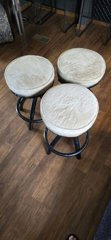 Bamboo Swivel Bar Stools