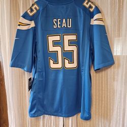 San Diego Los Angeles Chargers Replica NFL Jersey Hall of Fame Linebacker Junior Seau #55