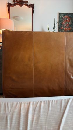 Brown leather headboard