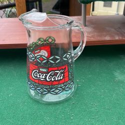 Coca Cola 1970 Glass Pitcher